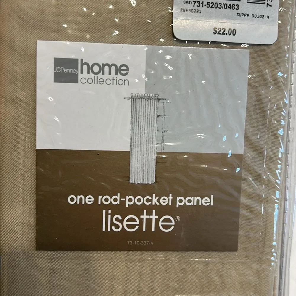 JCPenney Home Collection Lisette One Rod Pocket Panel Curtain Tan Nude 60 X 84